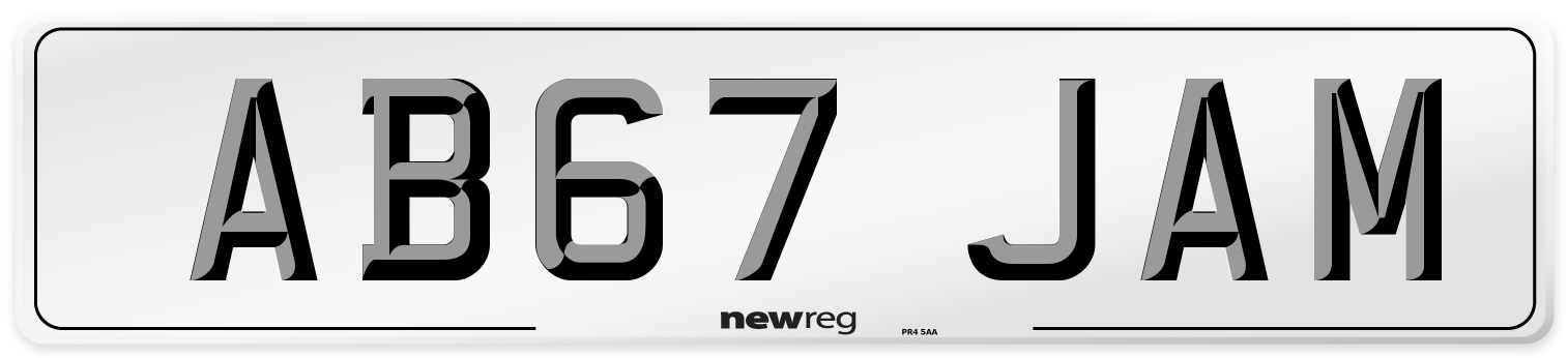 AB67 JAM Number Plate from New Reg